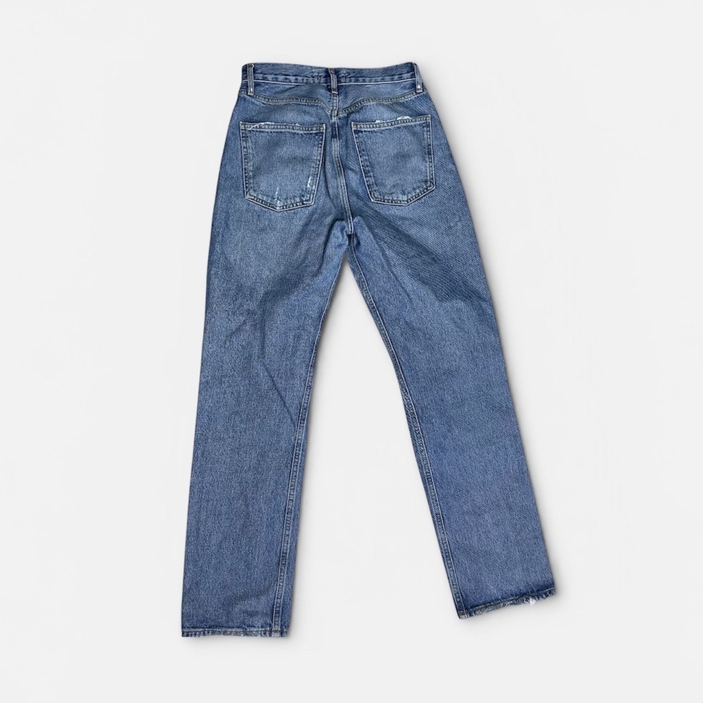 Agolde Riley high rise straight leg crop Jean denim classic distressed size 26 - Picture 4 of 13